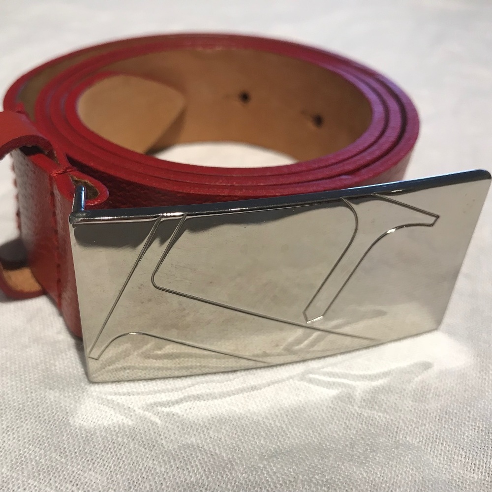 Furla Leather Insignia Belt - Silver